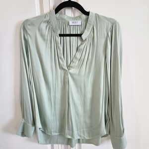 Reset By Jane Sage Green Pleated Blouse